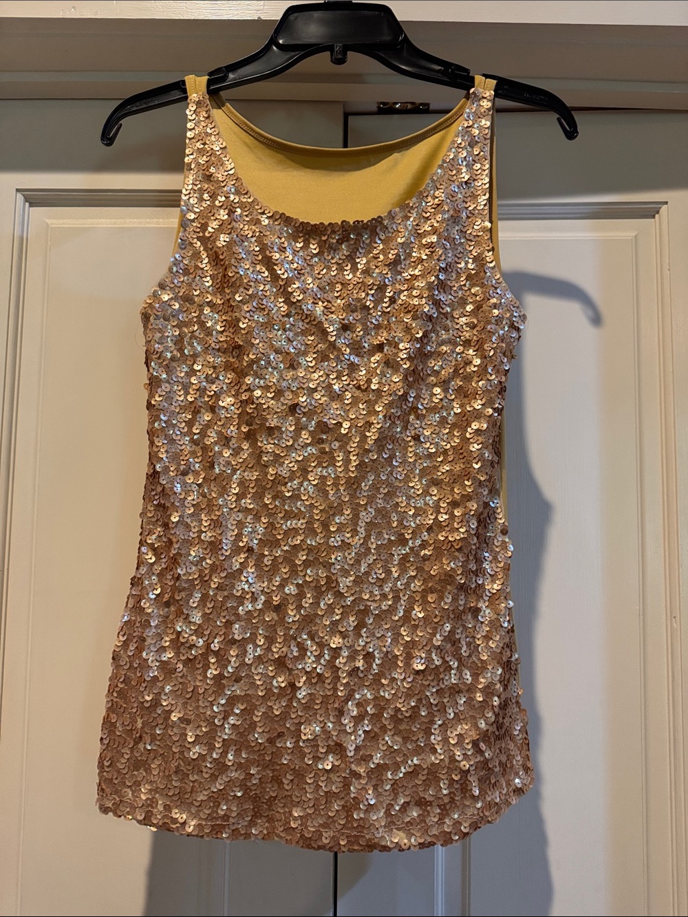 Gold Sequin Tank Top - Women's Sparkle Shell
